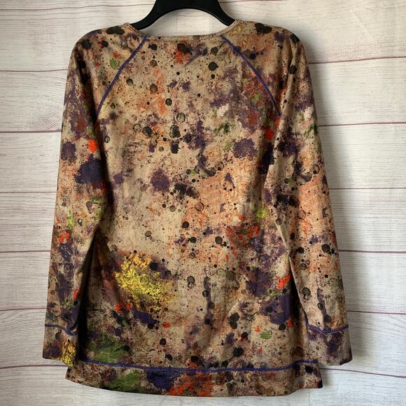 Burton Dryride Base Layer Tan Colorful Splotchy Long Sleeve Shirt Size Large - Picture 7 of 15